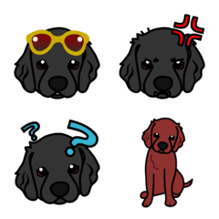Various Flat Coated Retriever Emoji