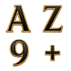 Emoji number black gold luxury