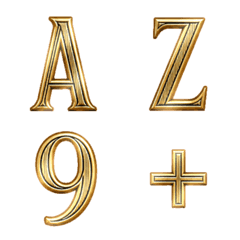 Emoji alphabet number gold luxury