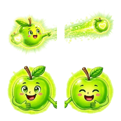 Chainable Luminous Green Apple Emojis
