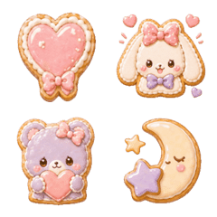 Kawaii Icing Cookie Bunny & Bear Em