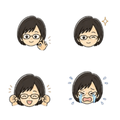 Useful Emoji - Glasses Girl Expressions