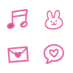 Pink Handwritten Kawaii Emoji