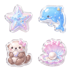 Kawaii Fantasy Ocean Emoji Stickers