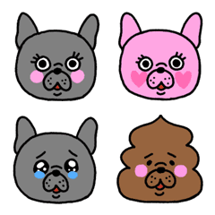 New! French Bulldog Girl Daily Emojis
