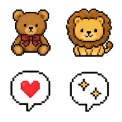 Cute Pixel Animals & Speech Bubble Set