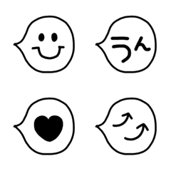 Simple monokuro fukidashi emoji