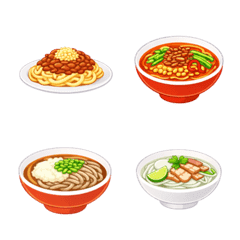 世界の麺ミニ絵文字