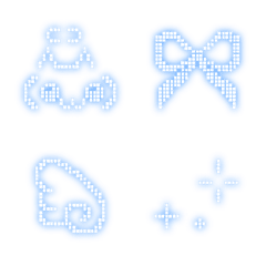light blue neon pixel art emoji