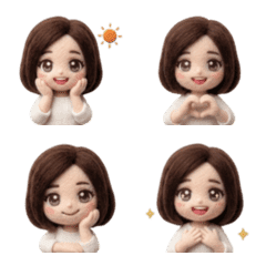 Fluffy Felted Girl Daily Emoji