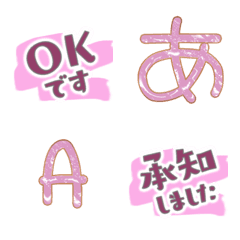 alphabet and emoji pink ok cute love 18