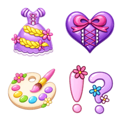 3D Rapunzel colors Emoji