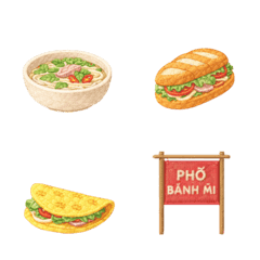 刺繍のかわいいベトナム料理絵文字