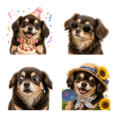 Chocolate and Tan Chiweenie Emoji-3