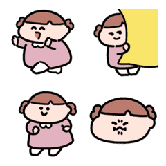 微笑的幼兒園女孩動漫表情