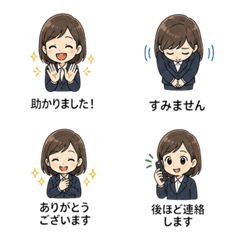 Cute Business Emoji - Polite Office Set