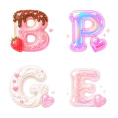 Glossy Heart Alphabet