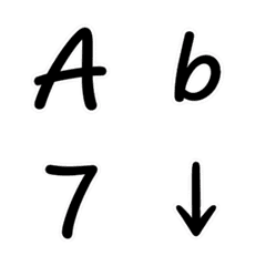白光毛筆手寫字母表情貼