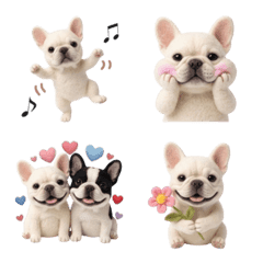 Felt Fabric Daily Fluffy French Bulldog