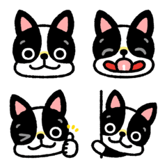 Cute Boston Terrier Face Emoji