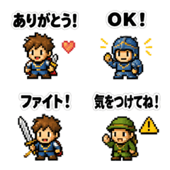 Retro RPG-style pixel art emojis