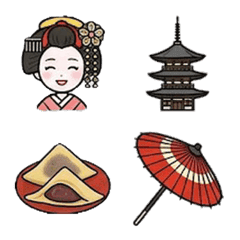 Elegant Kyoto & Japanese Motif Emoji