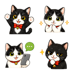 Everyday emojis of a Bicolor cat