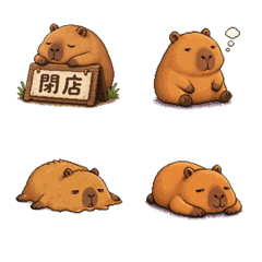 Lazy Chubby Capybara Emoji