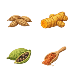 Elegant Embroidered Spice & Herb Emoji