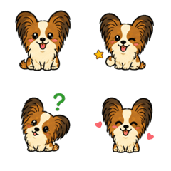 Cute Papillon Dog Emoji Set 40