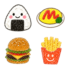 Cute Crayon Food Emojis