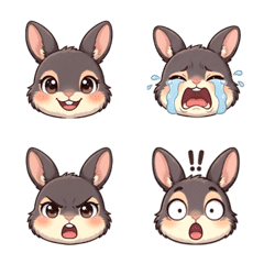 Choco rabbit Expressive Emojis