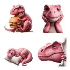 3D pink T-rex daily conversation