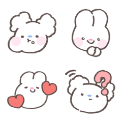 kawaii Ghost Bunny & Puppy Emojis