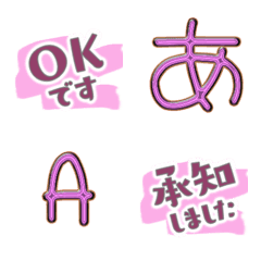 alphabet and emoji pink ok cute love 28