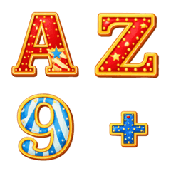 Emoji alphabet number carnival colourful