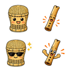 Cute Komuso & Shakuhachi Emoji