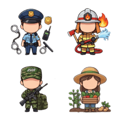 療癒可愛！職業插圖表情貼圖