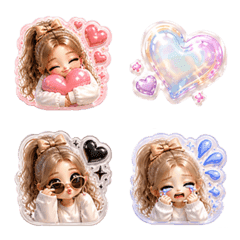 colorful sticker gal emoji