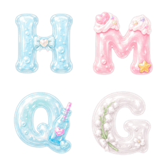 Glossy Nail Pastel Alphabet
