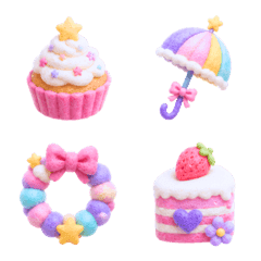 Dreamy Pastel Felt Kawaii Emoji 04