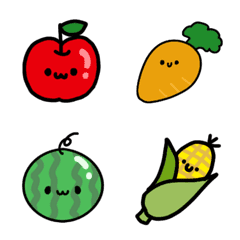 Cute vegetable and fruit emojis