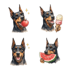 Adorable Doberman Tasty Daily Emoji