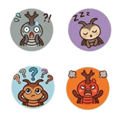 Stag beetle set of emotions
