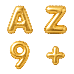 Emoji alphabet number gold balloon