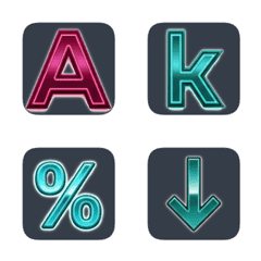 暗黑金屬科技字母符號表情貼