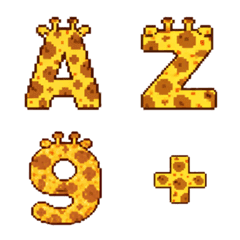 Emoji alphabet number giraffe pixel