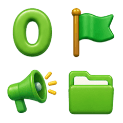 Jj;Green Pop Icon 3D