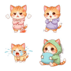 Hoodie Cats Emoji Feelings-Dairy