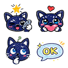 Crayon cat emojis